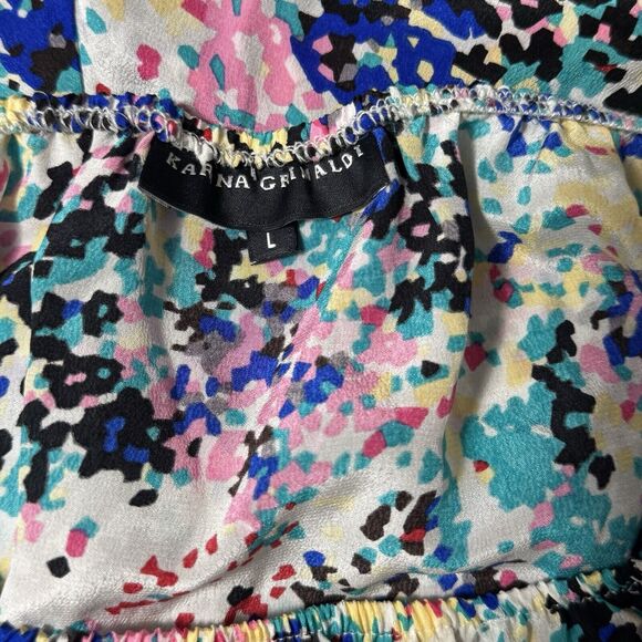 Karina Grimaldi Silk Playsuit Large Floral Feminine Boho Soft Clean Girl Romper - Picture 6 of 11